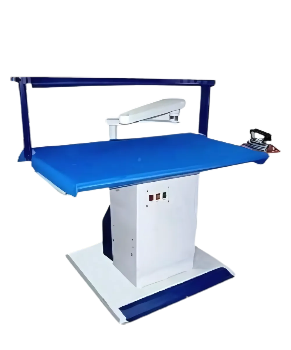 Steam vacuum utility tables for garment finishing